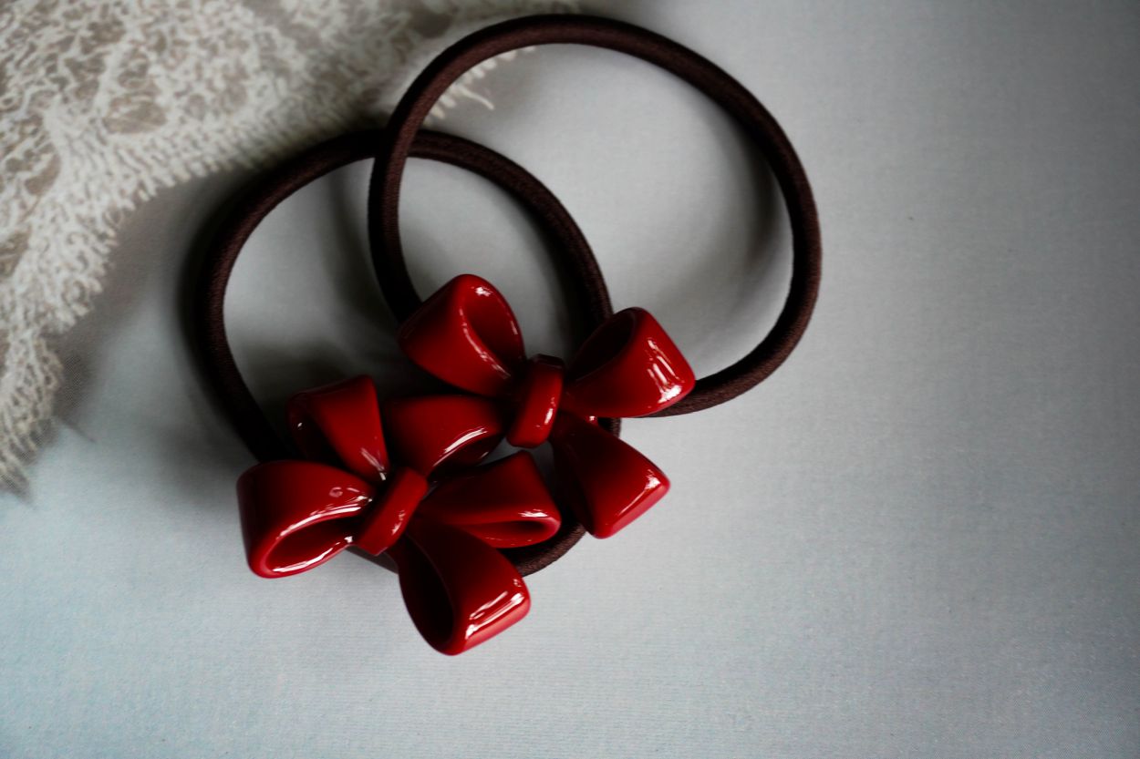Hairband for girls and women with red bow tie