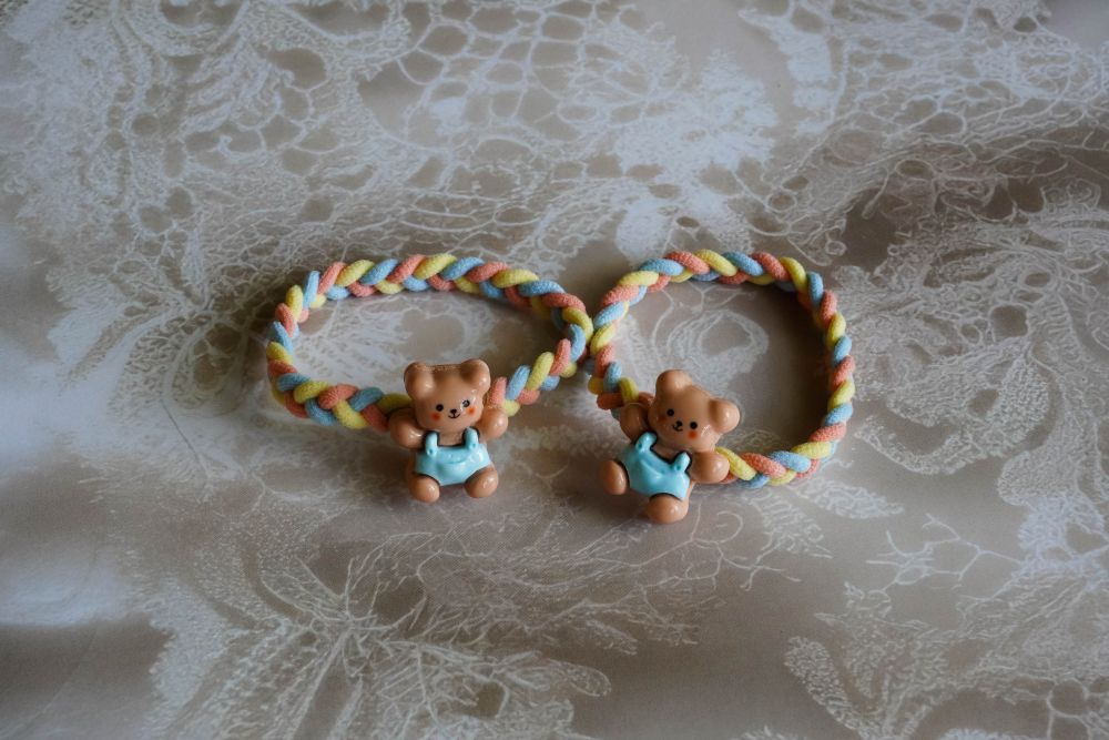 the cartoon cute teddy hair band