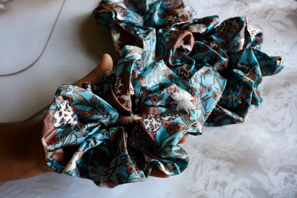 silky blue XXL scrunchie