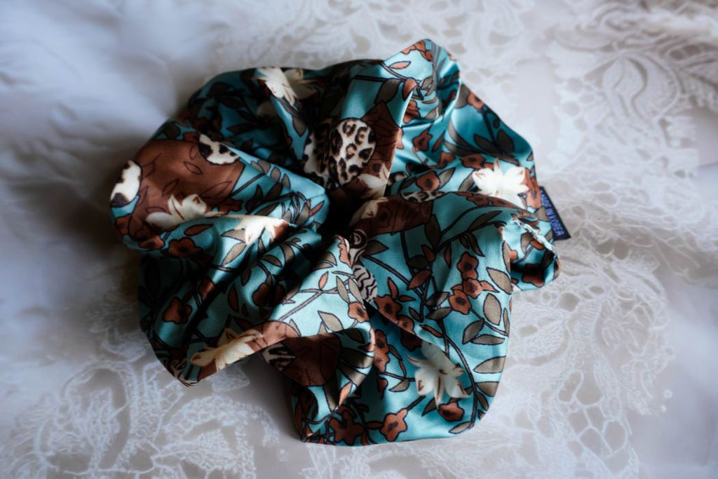 silky blue XXL scrunchie