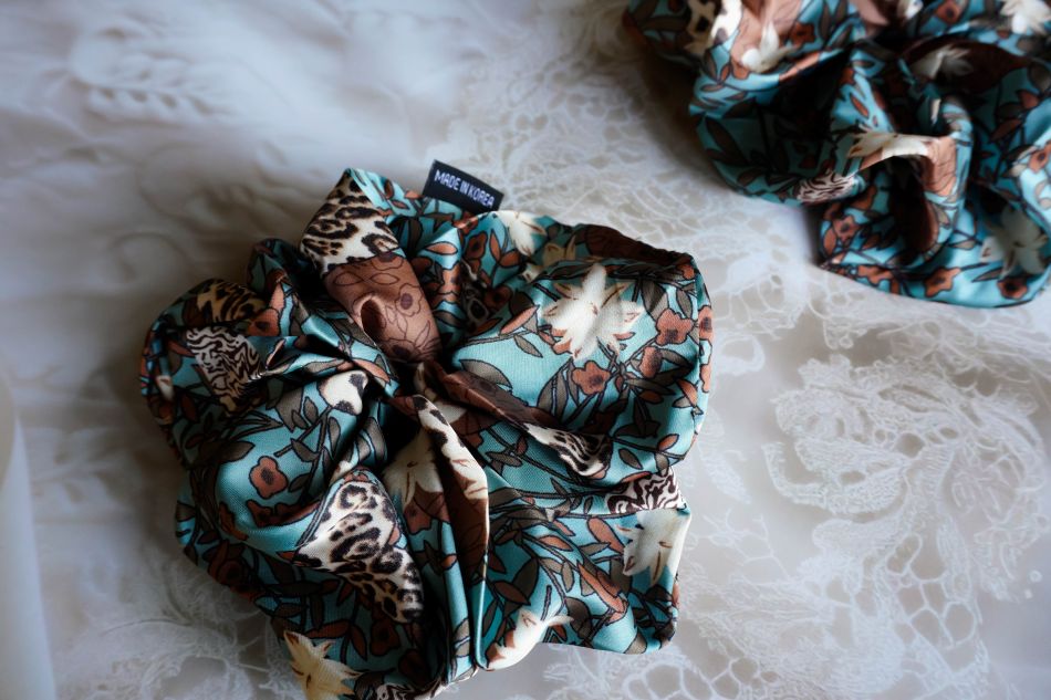 silky blue XXL scrunchie